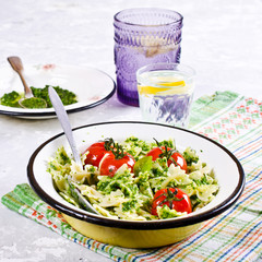 Homemade pasta farfalle