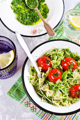 Homemade pasta farfalle