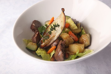 liver salad and eggplant