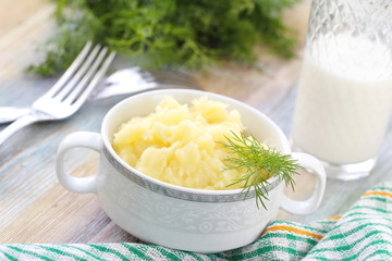 Mashed potato in a bowl