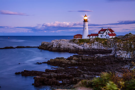 Portland Head Light Night