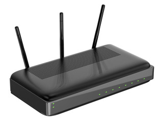 black router isolated on white