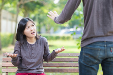 Couple in Quarrel at Park