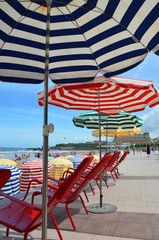 fa&ccedil;ade maritime et parasols, Biarritz