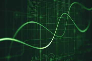 Financial data on a monitor