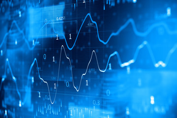 Financial data on a monitor