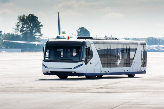 Airport bus on the apron