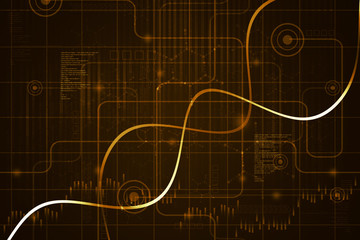 Financial data on a monitor