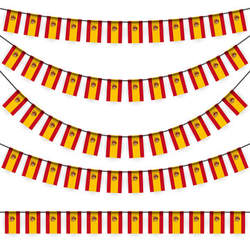 garlands with spanish national colors