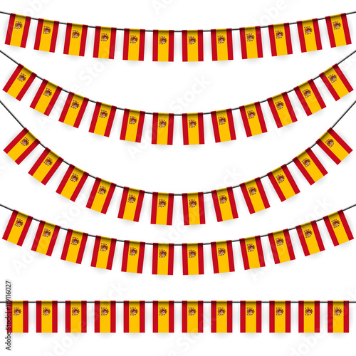 "garlands with spanish national colors" Stockfotos und lizenzfreie