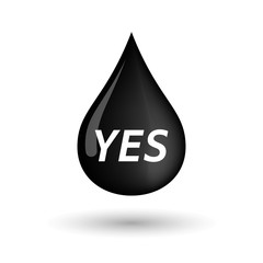 Isolated oil drop icon with    the text YES