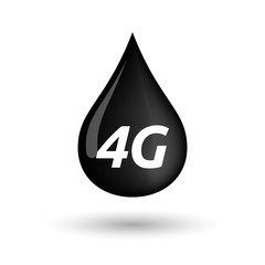 Isolated oil drop icon with    the text 4G