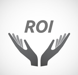 Isolated hands offering icon with    the return of investment ac