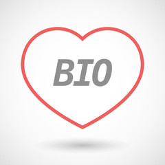 Isolated  line art heart icon with  the text  BIO