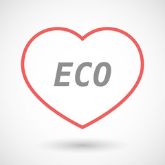 Isolated  line art heart icon with    the text ECO