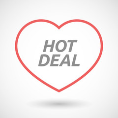 Isolated  line art heart icon with    the text HOT DEAL