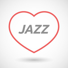 Isolated  line art heart icon with    the text JAZZ