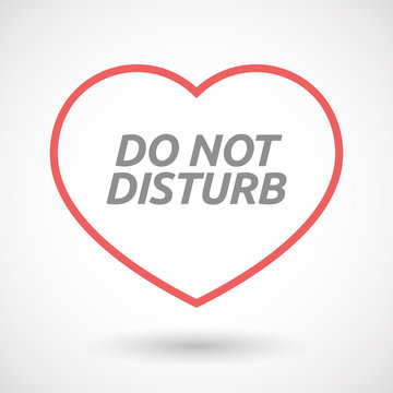 Isolated  line art heart icon with    the text DO NOT DISTURB