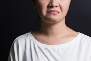 Emotion of Woman CU Mouth: Hate