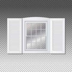 White window isolated on transparent background.