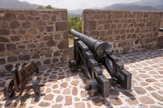 Old Cannon used as defense system at Fort Shirley, Dominica