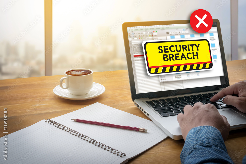 Poster computer security breach cyber attack computer crime password se