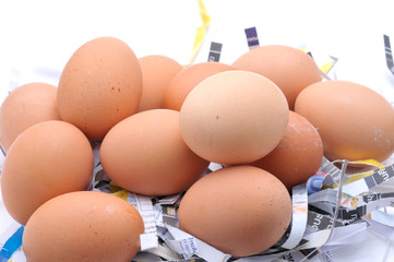 Egg, chicken eggs isolated on white background