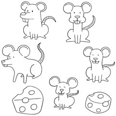 Obraz premium vector set of mouse