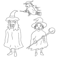 vector set of witch