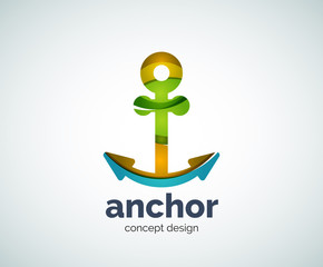 Vector ship anchor logo template