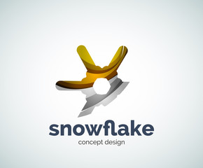 Vector Christmas snowflake logo template