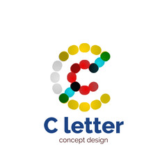 Vector modern minimalistic dotted letter concept logo