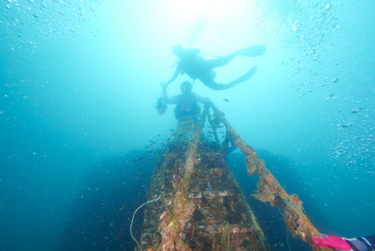 Divers and Marine shipwreck