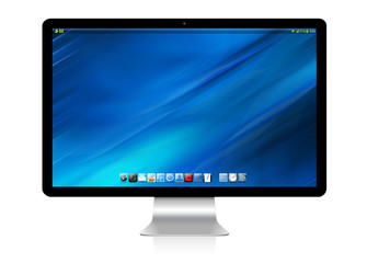 Modern computer on white background 3D rendering