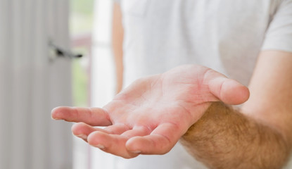 Empty businessman hand