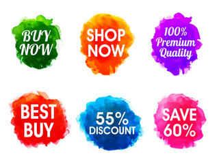 Sale and Discount typographic set.