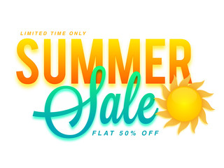 Summer Sale Poster, Banner or Flyer design.