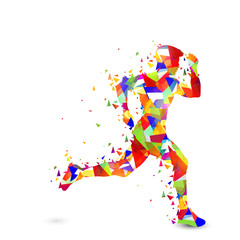Obraz na płótnie Canvas Abstract Running Man for Sports concept.