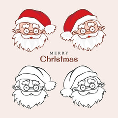 Santa Claus faces emotions.