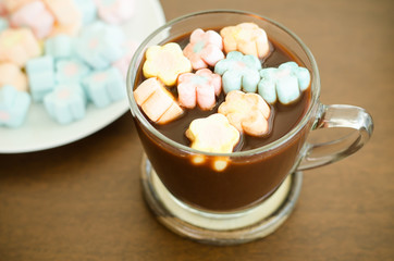 Hot cocoa with marshmallow on top