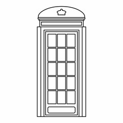Phone booth icon in outline style isolated on white background. Call symbol
