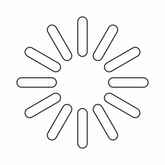 Sign waiting download icon in outline style isolated on white background. Loading symbol