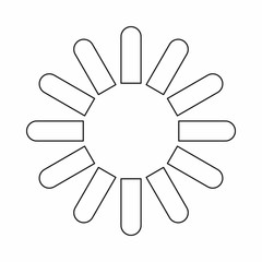 Sign download icon in outline style isolated on white background. Loading symbol