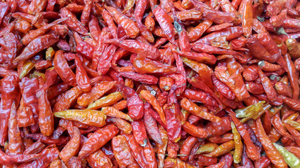 dried chili pepper top view background texture