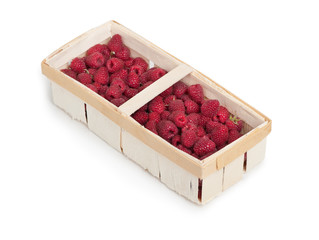 Basket with raspberries