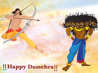 Lord Rama killing Ravana for Dussehra celebration.