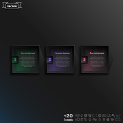 Vector infographic design with colorful square.