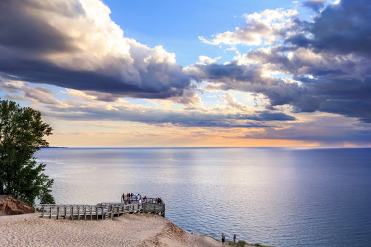 Lake Michigan Overlook at Sunset