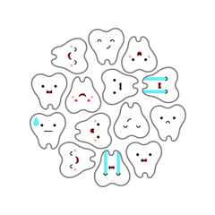 illustration of tooths on a white background