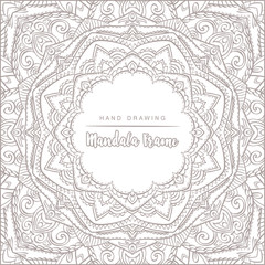 Vector mandala for coloring with floral decorative elements. Pat